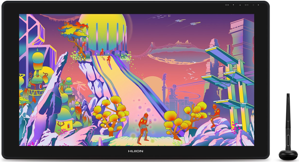 Графичен таблет HUION Kamvas 24 Plus, IPS, 5080 lpi, 220 cd/m2, 8192 нива, USB Type-C, Черенна ниска цена с бърза доставка - BestPC.BG