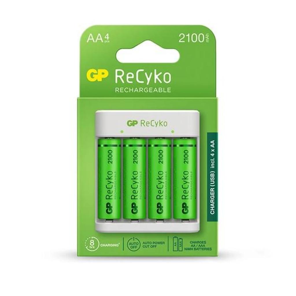 Батерия Зарядно GP BATTERIES E411 +  2100mAh AA, За 4 броя, NiMHна ниска цена с бърза доставка - BestPC.BG