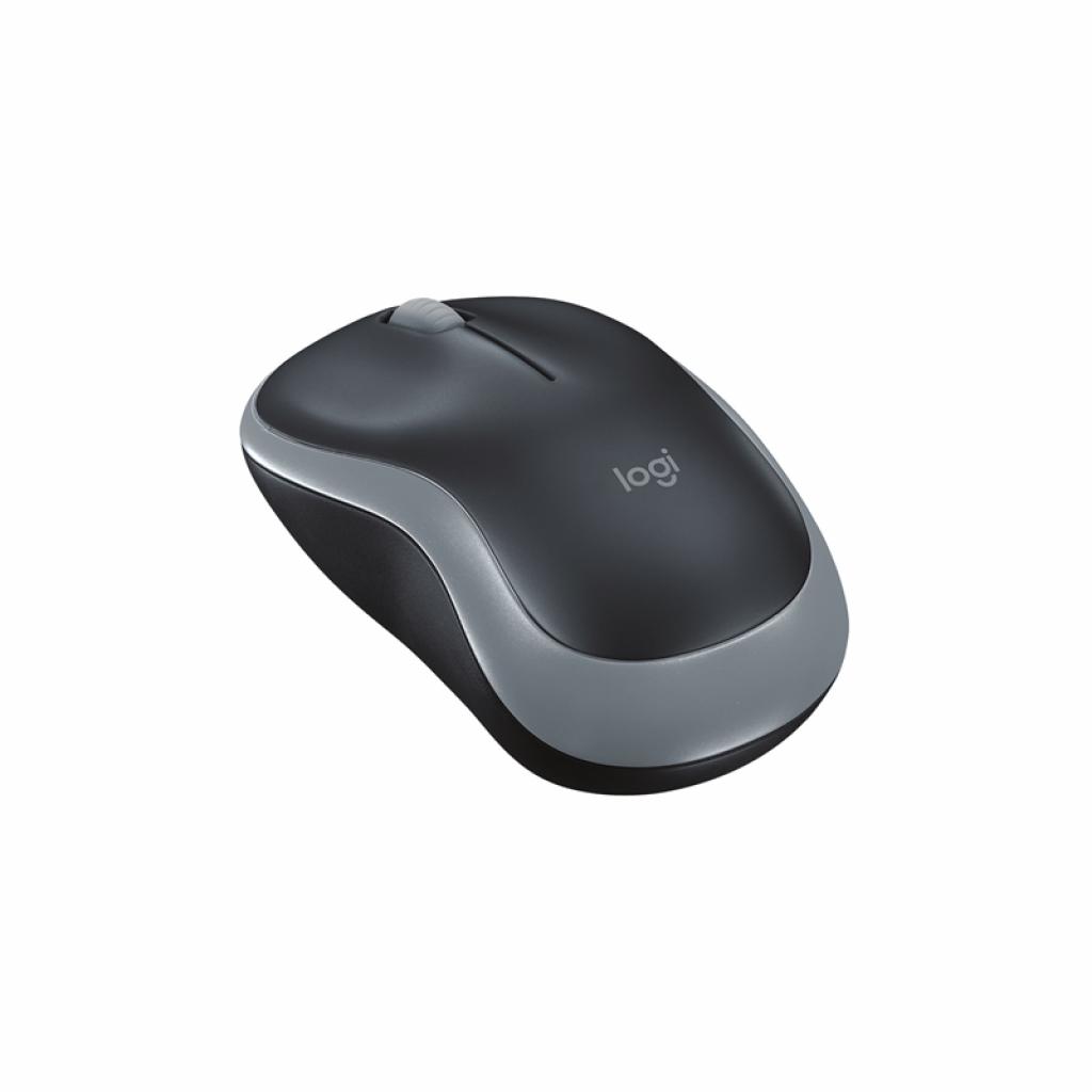 Мишка Logitech M185, безжична, оптична, 3 бутона, USB, черно-сивана ниска цена с бърза доставка - BestPC.BG