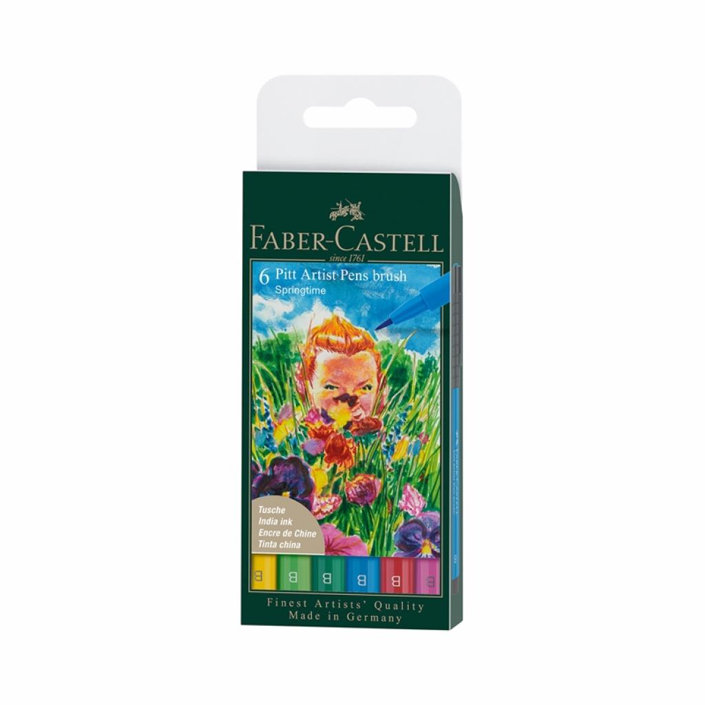 Faber-Castell Маркер-четка Pitt Artist, пролет, 6 брояна ниска цена с бърза доставка - BestPC.BG