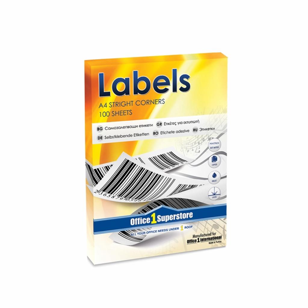Самозалепващи етикети, A4, 105 x 74.25 mm, прави ъгли, 100 листана ниска цена с бърза доставка - BestPC.BG