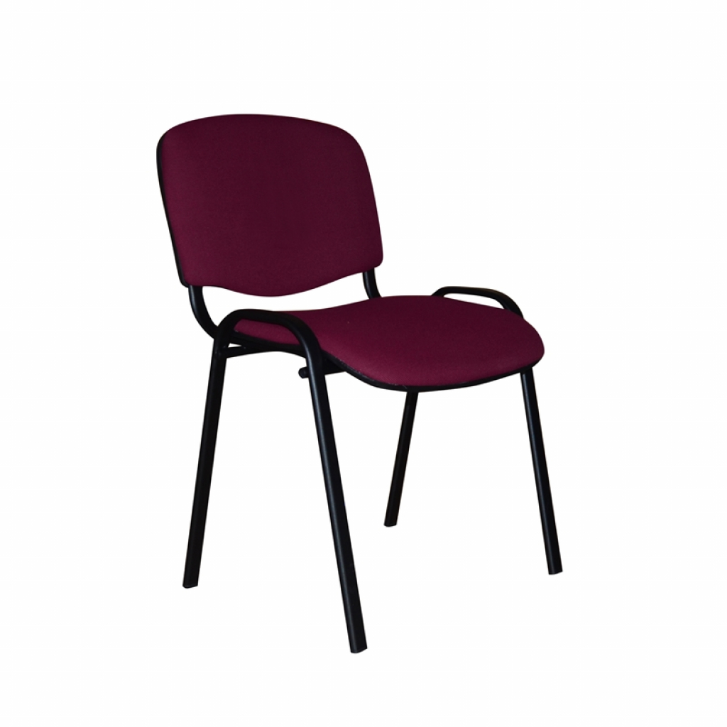 Посетителски стол Iso Black, текстил, метална основа, до 120 kg, бордона ниска цена с бърза доставка - BestPC.BG