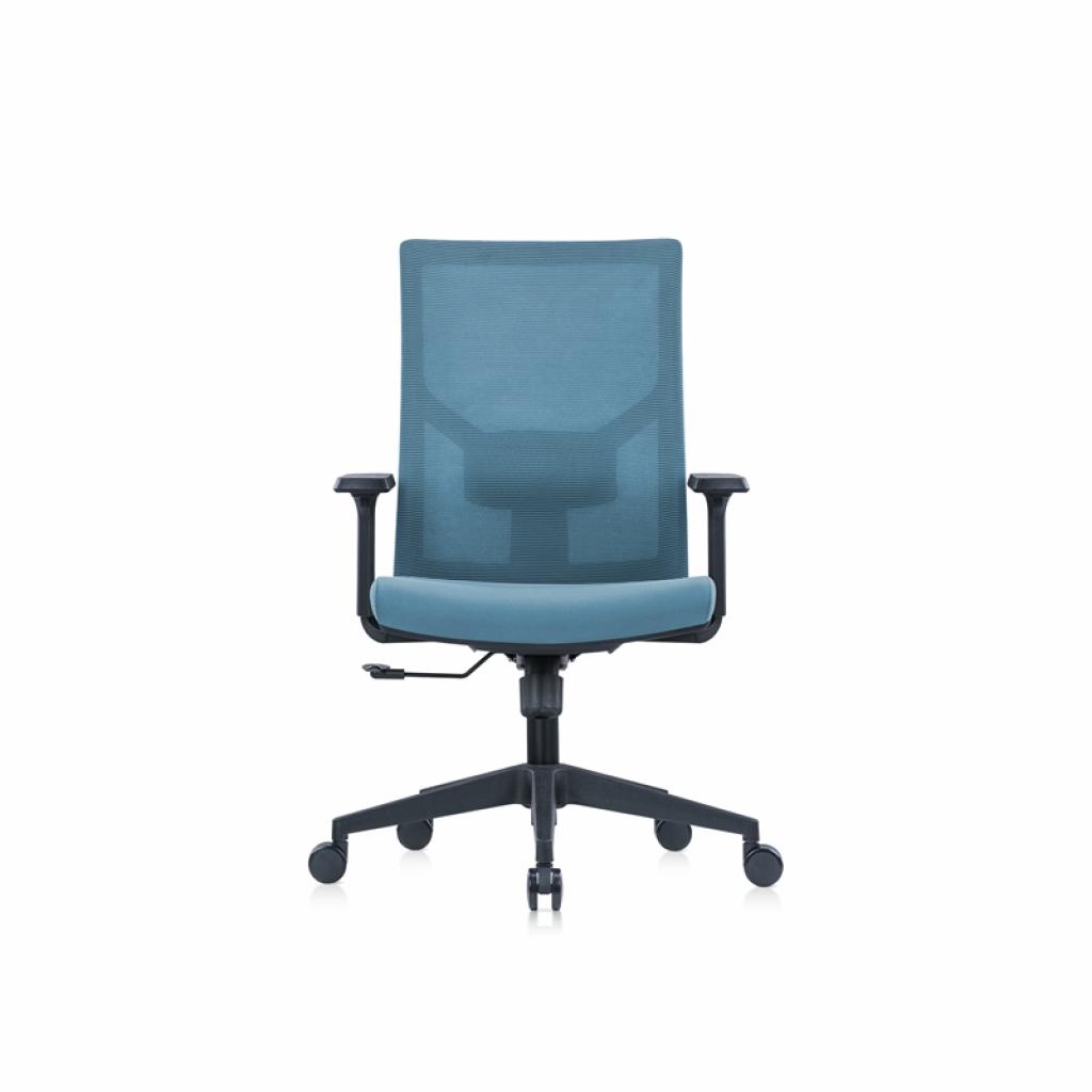 Ергономичен стол RFG Snow Black W, дамаска и меш, Multi-function механизъм, до 120 kg, светлосиня седалка, светлосиня облегалкана ниска цена с бърза доставка - BestPC.BG