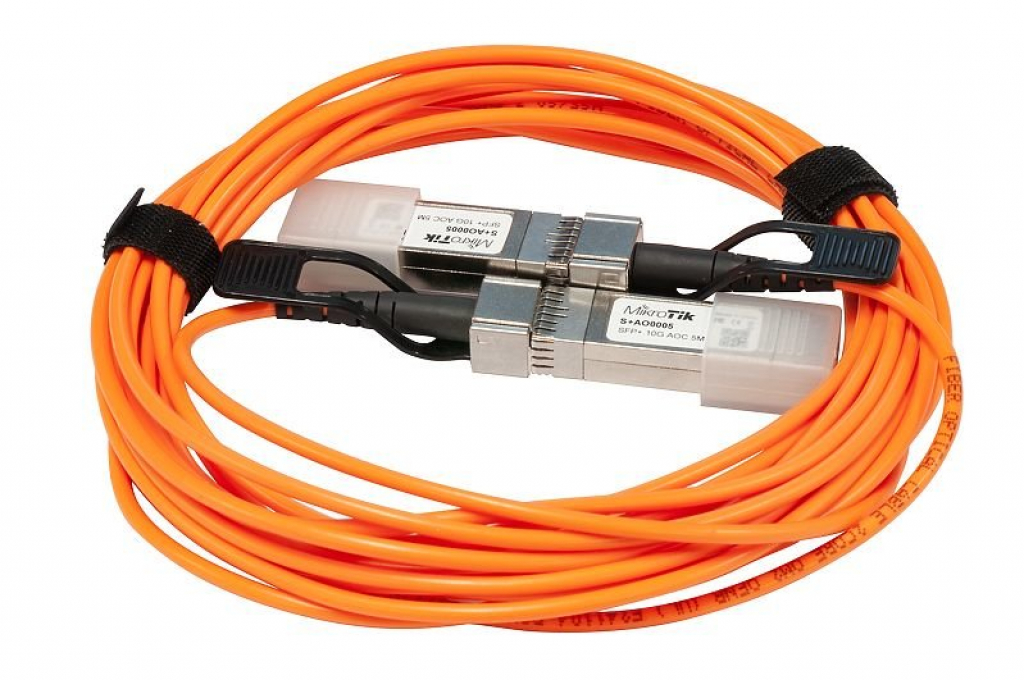 SFP Модул Кабел MikroTik S+AO0005, SFP+ direct attach active optics cable, 5mна ниска цена с бърза доставка - BestPC.BG