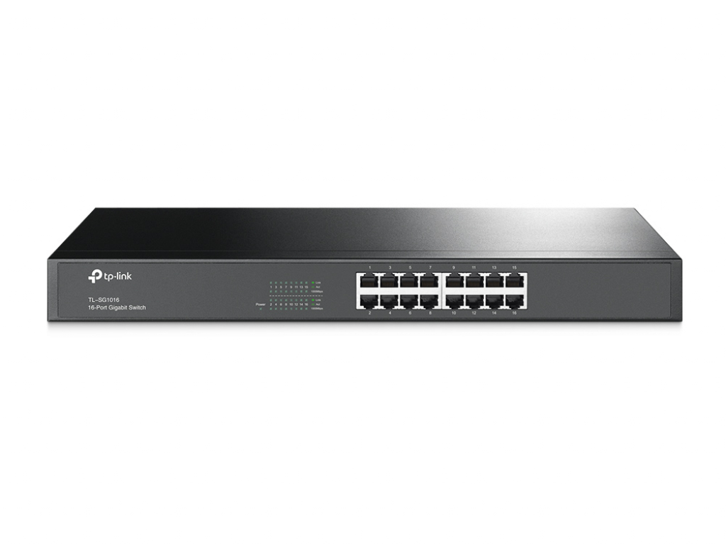 Комутатор/Суич TP-Link TL-SG1016, 16-port Gigabit, 16x10/100/1000M, 1U RM, steel caseна ниска цена с бърза доставка - BestPC.BG