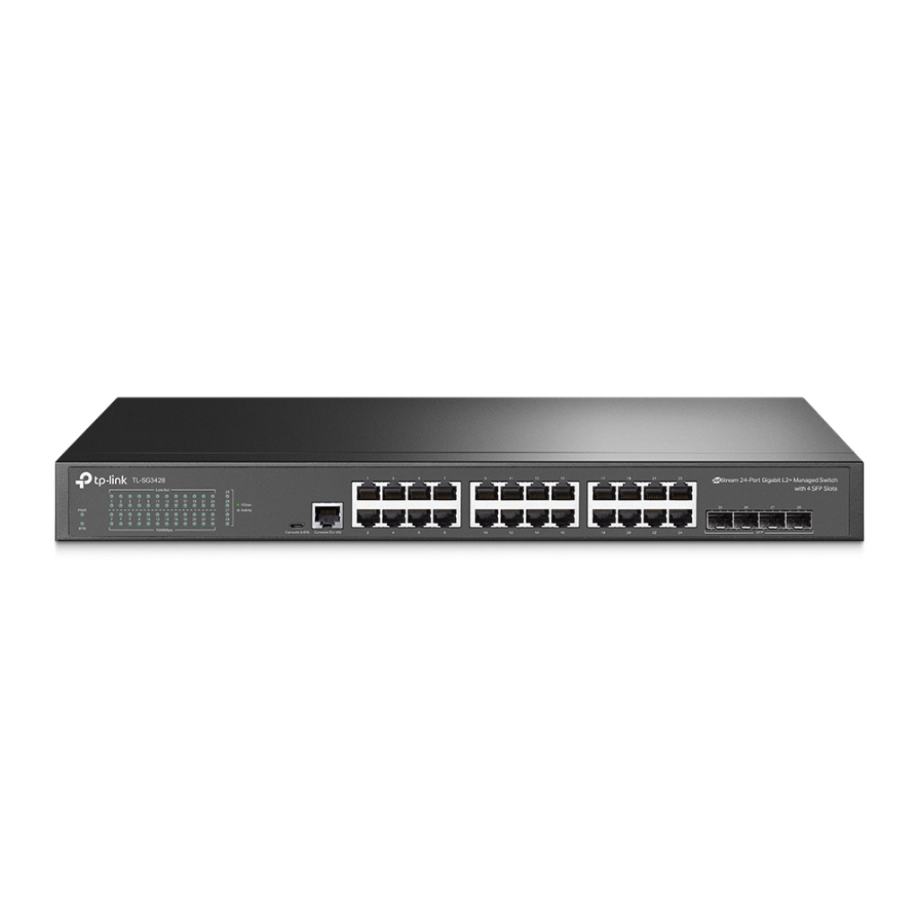 Комутатор/Суич Switch TP-LINK TL-SG3428, 24x Gigabit порта + 4 SFP слота, L2+, VLAN, IPv6на ниска цена с бърза доставка - BestPC.BG