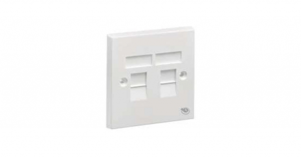 Мрежов аксесоар Панел 86mm x 86mm Single Gang Faceplate with Intergrated Shutter 2 x RJ45на ниска цена с бърза доставка - BestPC.BG