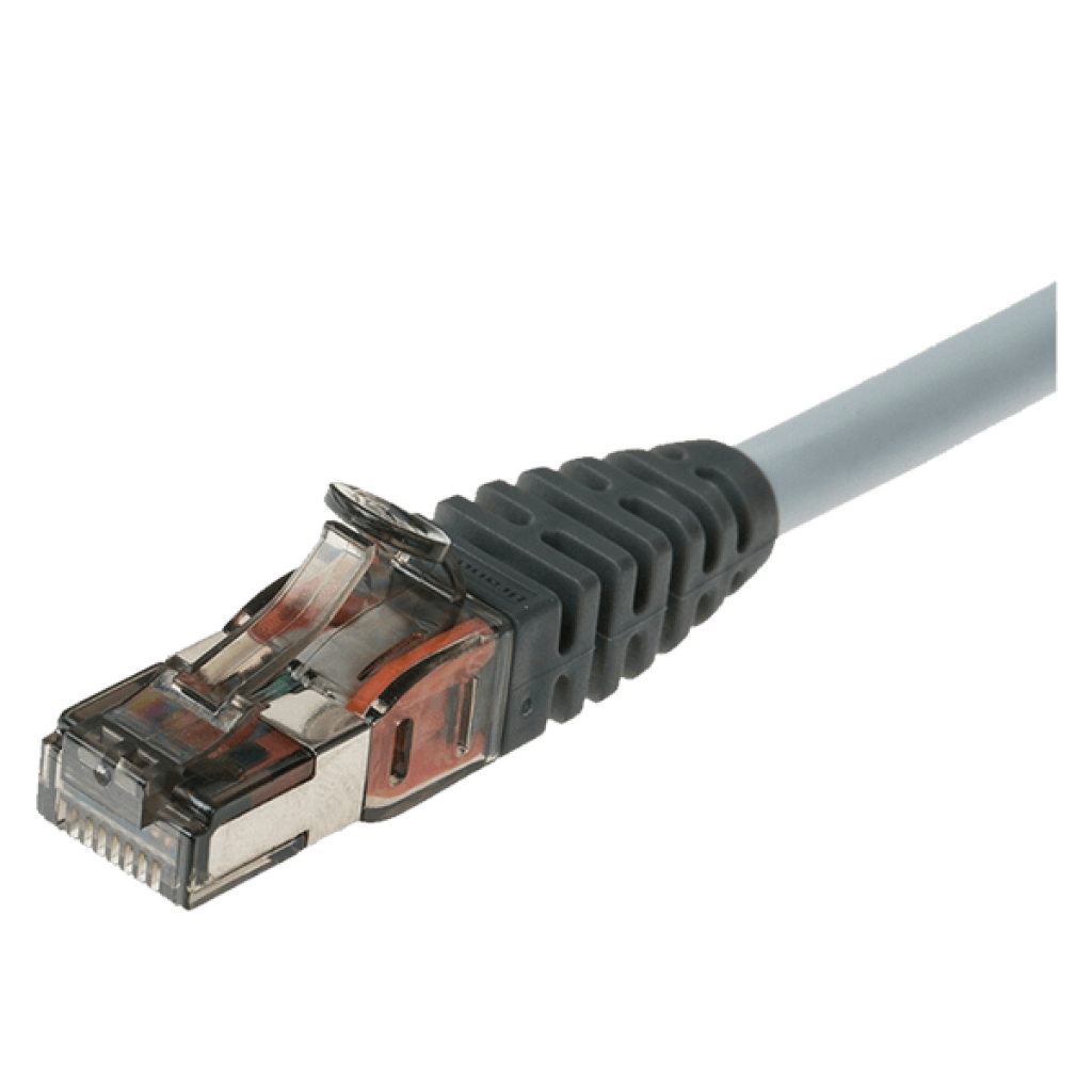 Пач кабел Brand-Rex, 1m, S-FTP, Cat.6a, RJ45 - RJ45, сивна ниска цена с бърза доставка - BestPC.BG