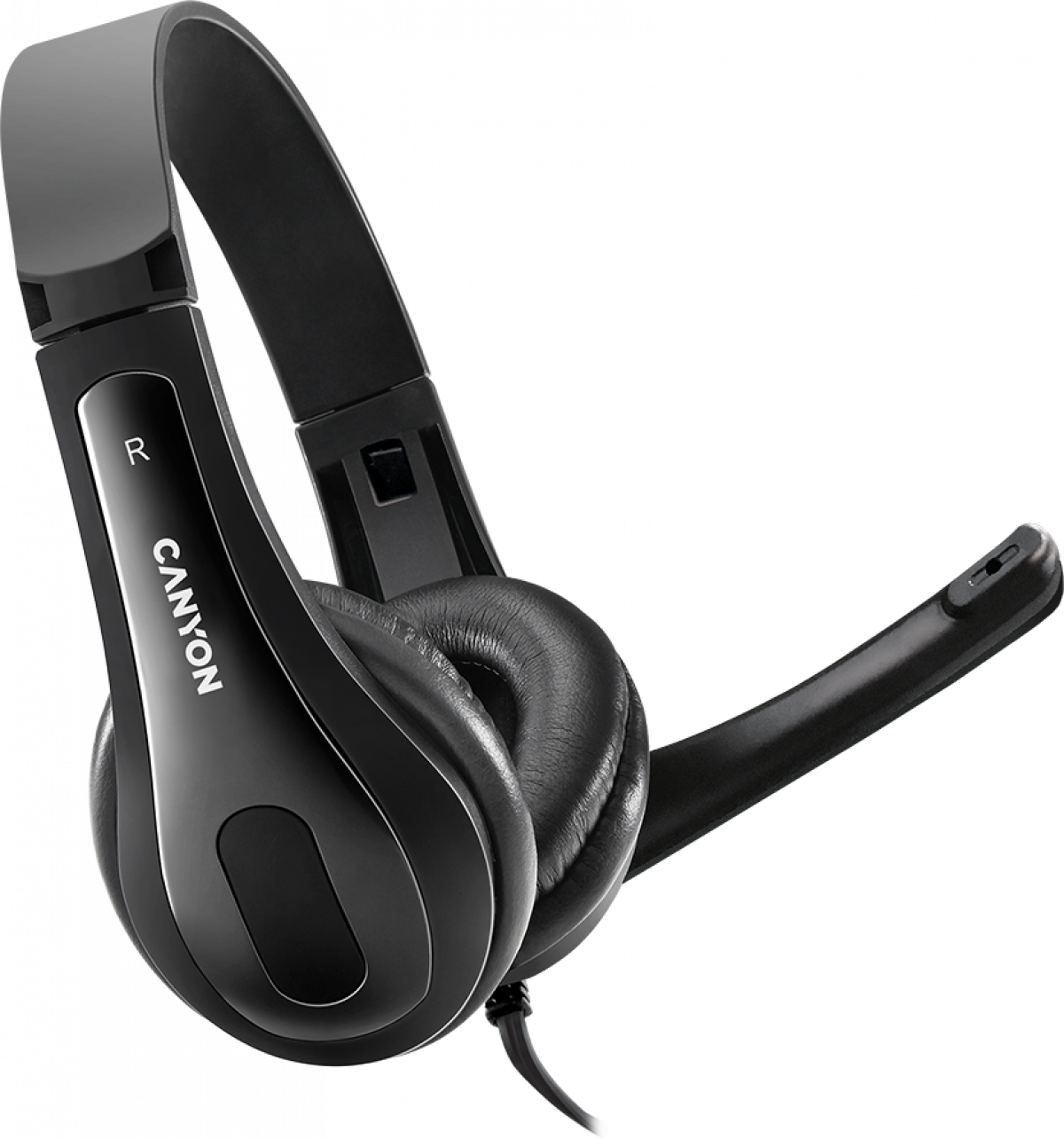 Слушалки CANYON CHSU-1 basic PC headset with microphone, USB plug, leather pads, Flatна ниска цена с бърза доставка - BestPC.BG