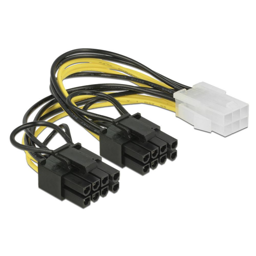 Кабел ESTILLO, PCI Express power, 6 pin женско - 2 x 8 pin мъжкона ниска цена с бърза доставка - BestPC.BG