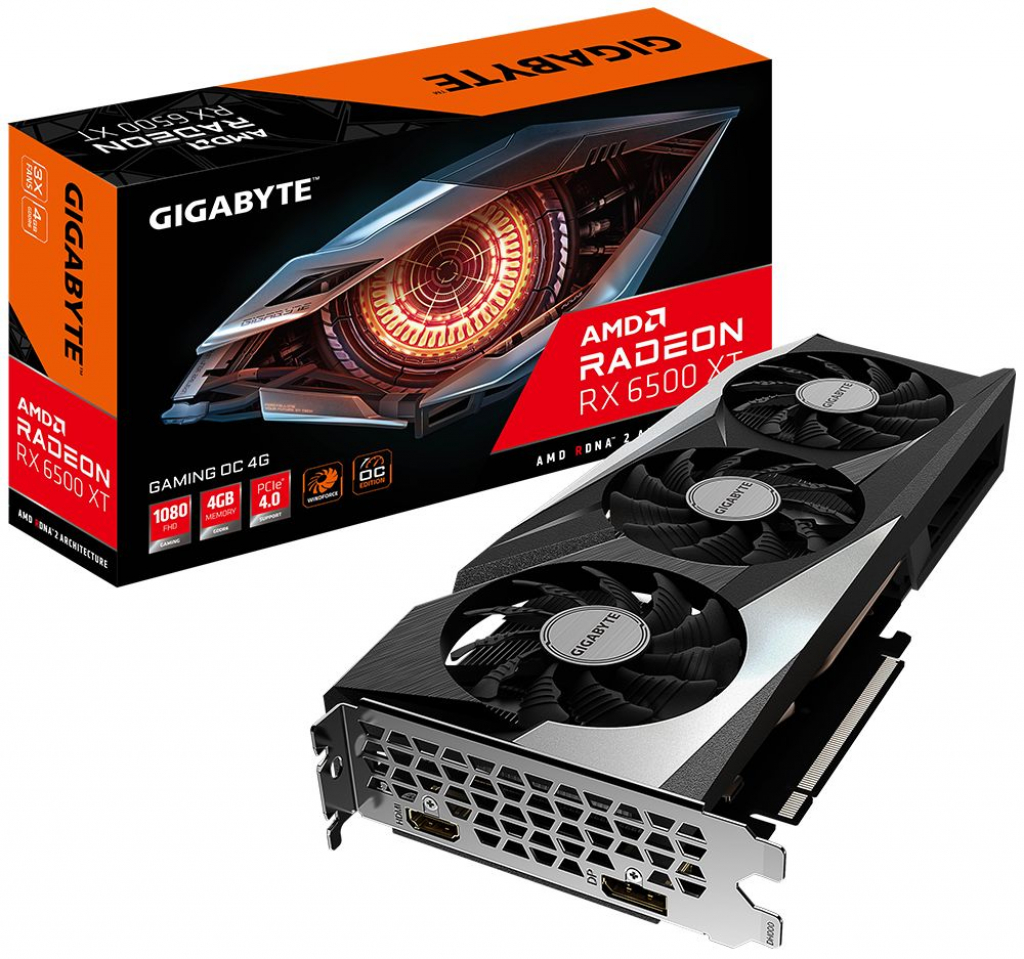 Видеокарта GIGABYTE Radeon RX 6500 XT 4GB Gaming OCна ниска цена с бърза доставка