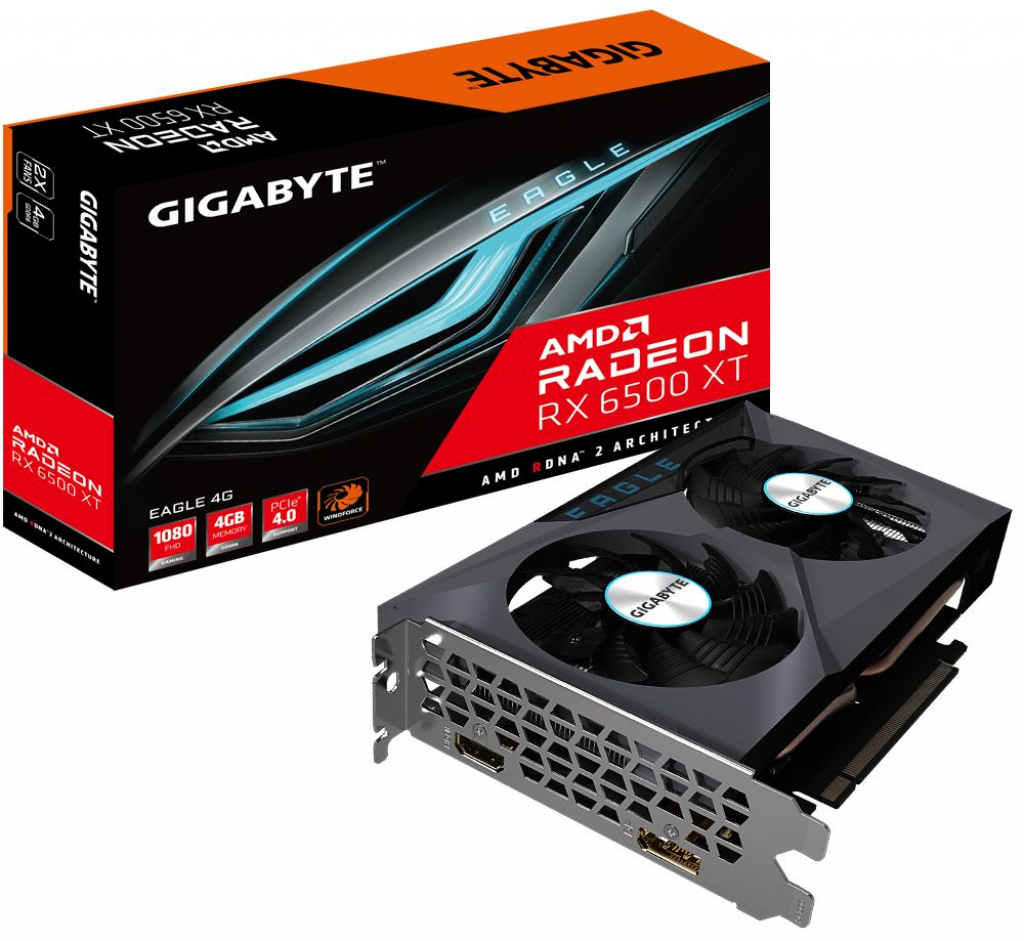 Видеокарта GIGABYTE Radeon RX 6500 XT 4GB GDDR6 64bitна ниска цена с бърза доставка
