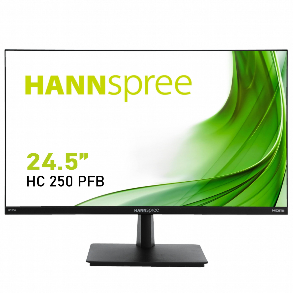 Монитор Монитор HANNSPREE HC 250 PFB, Full HD, Wide, 24.5 inch, D-Sub, HDMI, DP, Черенна ниска цена с бърза доставка