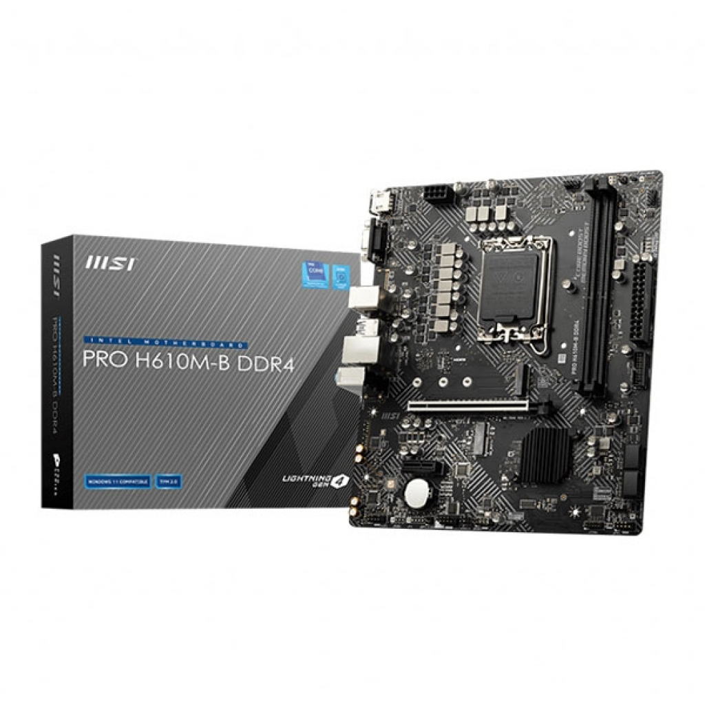 Дънна платка MB MSI PRO H610M-B DDR4, HDMI-VGA, 2xD4, M.2на ниска цена с бърза доставка - BestPC.BG