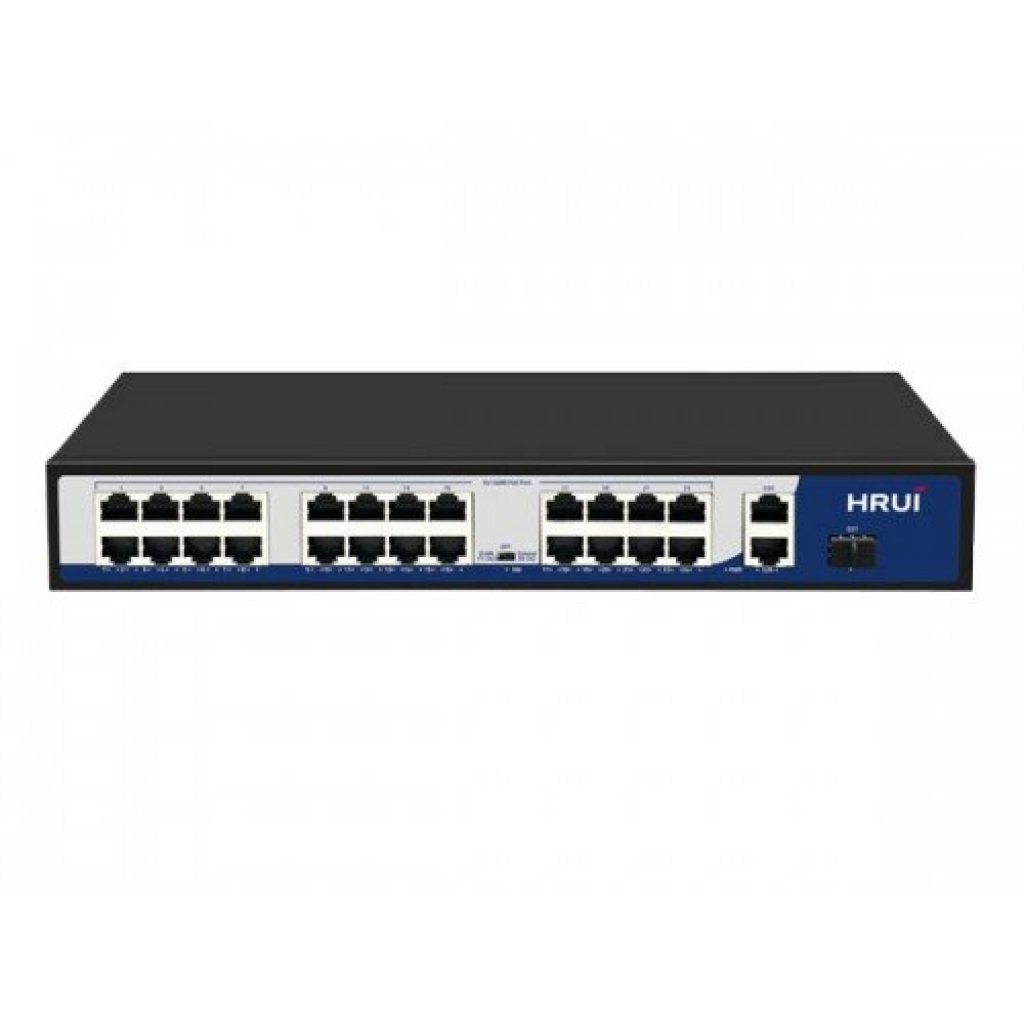 Комутатор/Суич POE Switch 10/100, 24 Ports +2 UPLINK X 1000Mbit + 1 SFP UPLINK Ports, 10.8Gbps af/atна ниска цена с бърза доставка - BestPC.BG
