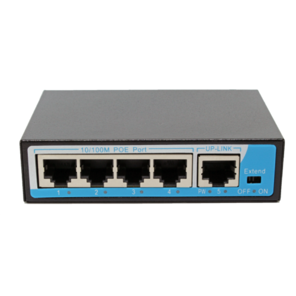Комутатор/Суич PoE Switch 10/100, 4 ports + 1 Uplink x 100Mbit, 1.0Gbps IEEE802.3afна ниска цена с бърза доставка