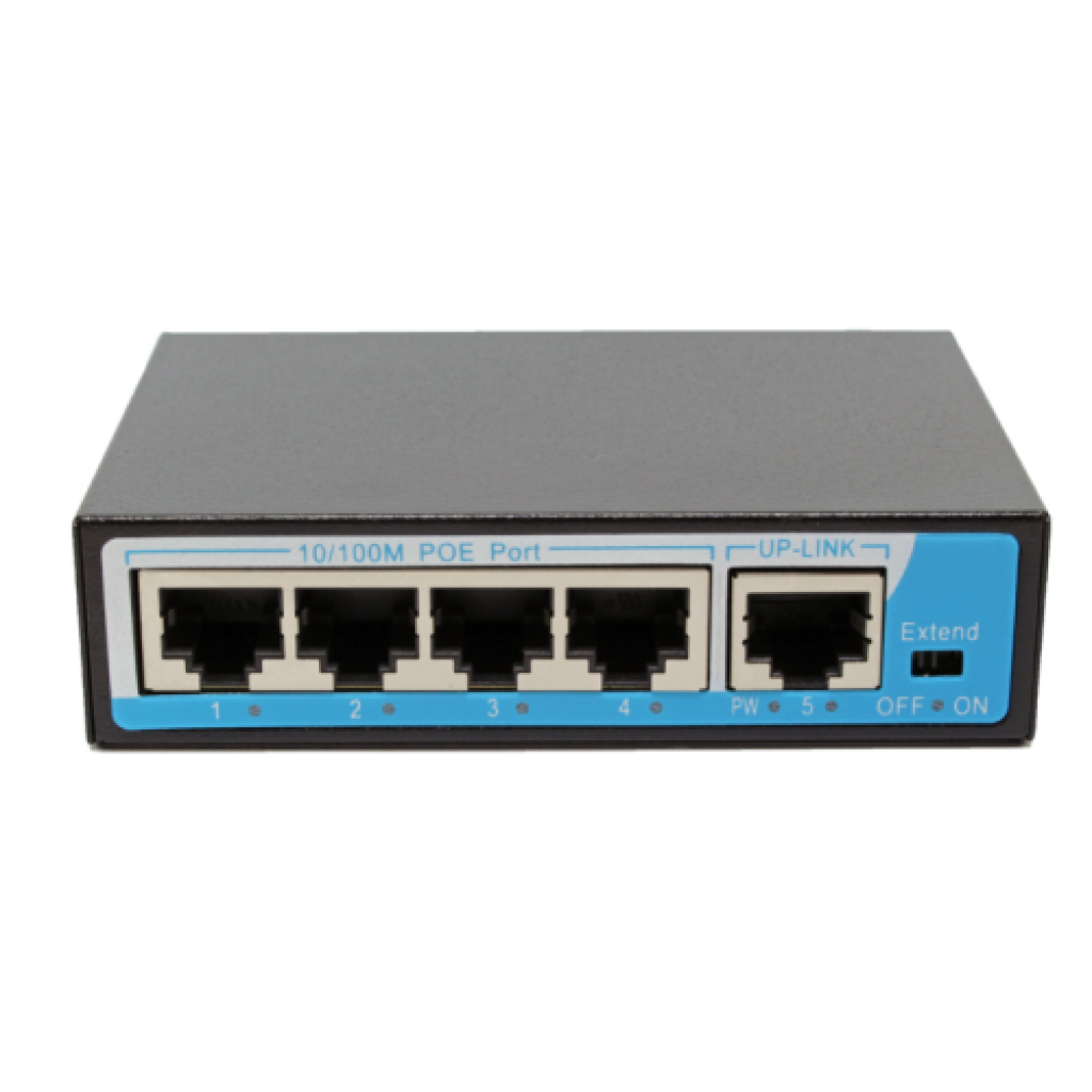 Комутатор/Суич PoE Switch 10/100, 4 ports + 1 Uplink x 100Mbit, 1.0Gbps IEEE802.3afна ниска цена с бърза доставка - BestPC.BG