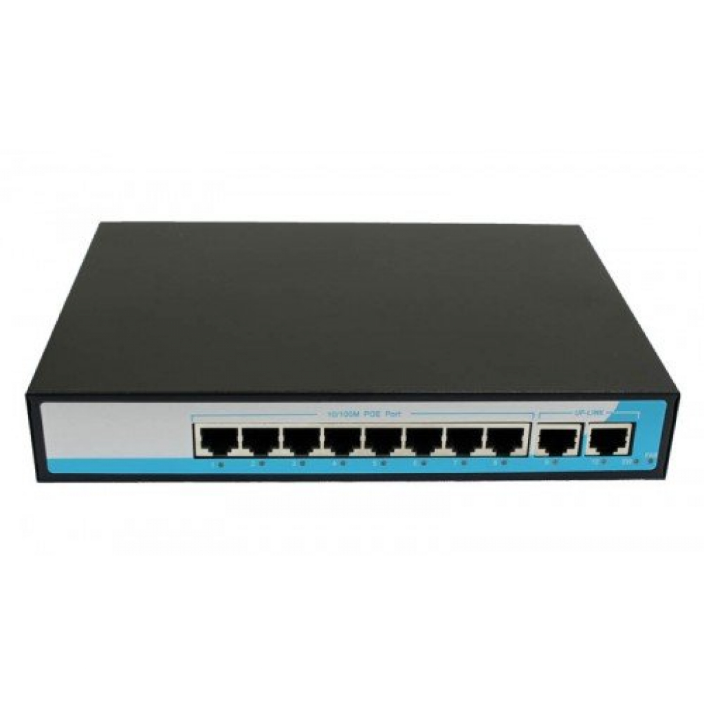 Комутатор/Суич PoE Switch 10/100, 8 ports + 2 Uplink x 1000Mbit, 5.6Gbps IEEE802.3af/atна ниска цена с бърза доставка - BestPC.BG