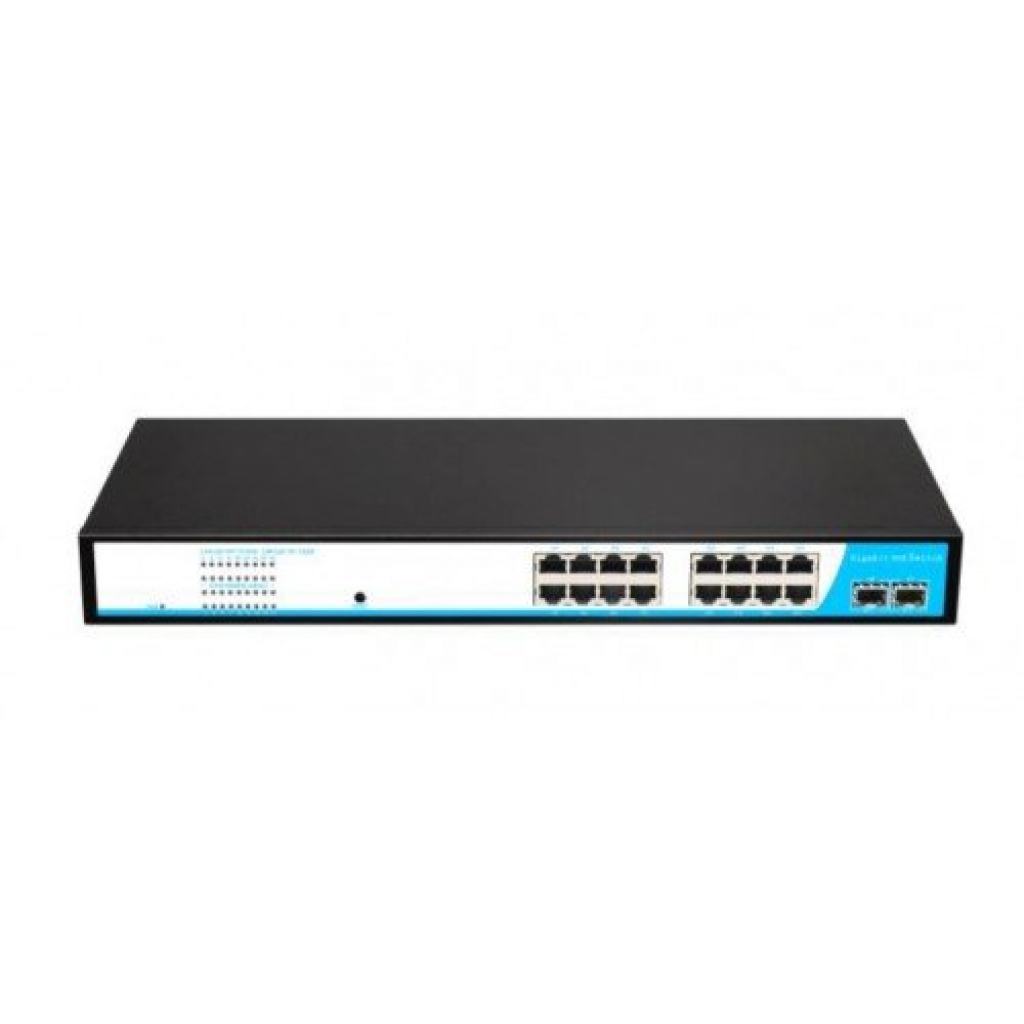 Комутатор/Суич POE Switch 10/100/1000, 16 Ports + 2 SFP UPLINK Ports, 52Gbps, IEEE802.3af/atна ниска цена с бърза доставка - BestPC.BG