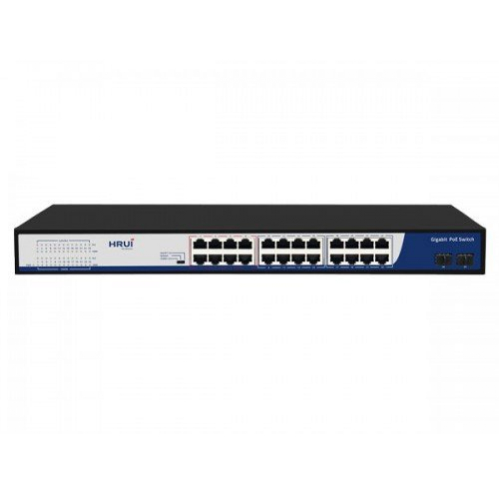 Комутатор/Суич POE Switch 10/100/1000, 24 Ports + 2 SFP UPLINK Ports, 52Gbps, IEEE802.3af/atна ниска цена с бърза доставка - BestPC.BG