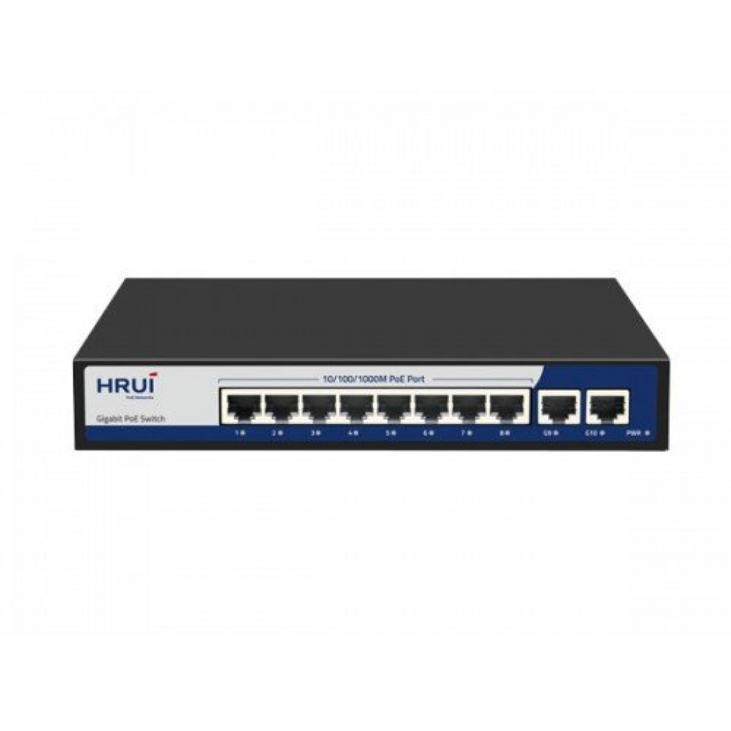Комутатор/Суич POE Switch 10/100/1000, 8 Ports + 2 UPLINK X 1000Mbit, 20Gbps IEEE802.3af/atна ниска цена с бърза доставка - BestPC.BG