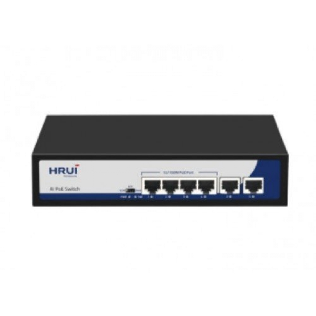 Комутатор/Суич Security CCTV POE Switch 10/100, 4 Ports + 2 UPLINK X 100Mbit, 1.2Gbpsна ниска цена с бърза доставка