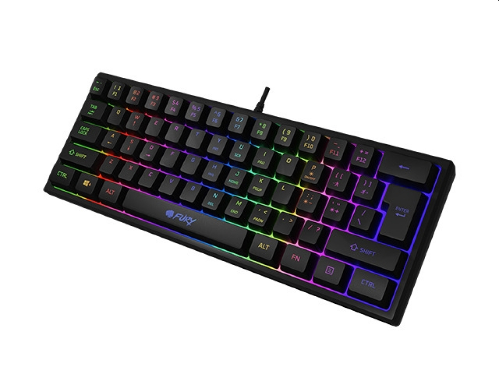 Клавиатура Fury Gaming Keyboard Tiger US Layout Backlight 60%на ниска цена с бърза доставка - BestPC.BG