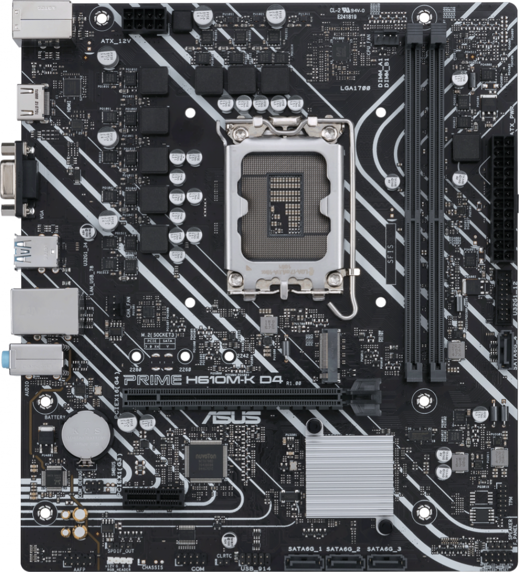 Дънна платка ASUS PRIME H610M-K D4, LGA 1700 mATXна ниска цена с бърза доставка - BestPC.BG