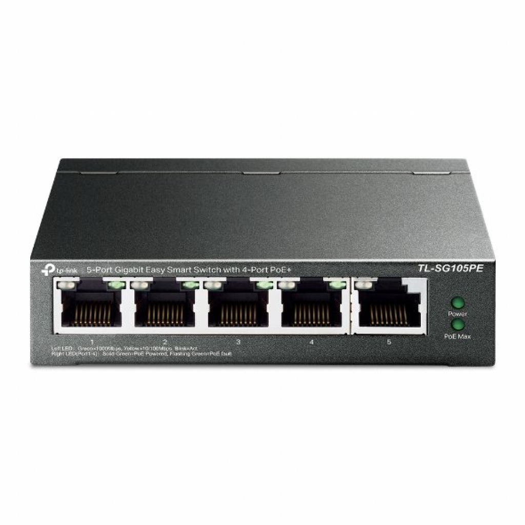 Комутатор/Суич TP-Link TL-SG105PE, 5x GbE порта, управляем, PoE+, 60W, до 32 VLANsна ниска цена с бърза доставка - BestPC.BG