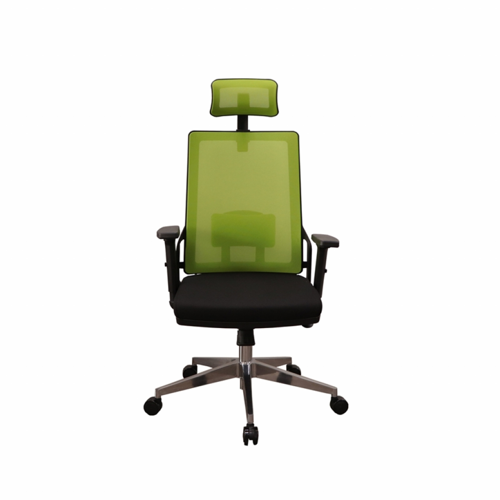 Директорски стол RFG Trento 26 HB, дамаска и меш, Synchronous механизъм, до 120 kg, черна седалка, зелена облегалкана ниска цена с бърза доставка - BestPC.BG