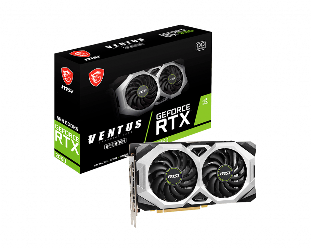 Видеокарта MSI Video Card NVidia GeForce RTX 2060 VENTUS GP OC- 6GB GDDR6- 14 Gbps- 192-bitна ниска цена с бърза доставка - BestPC.BG