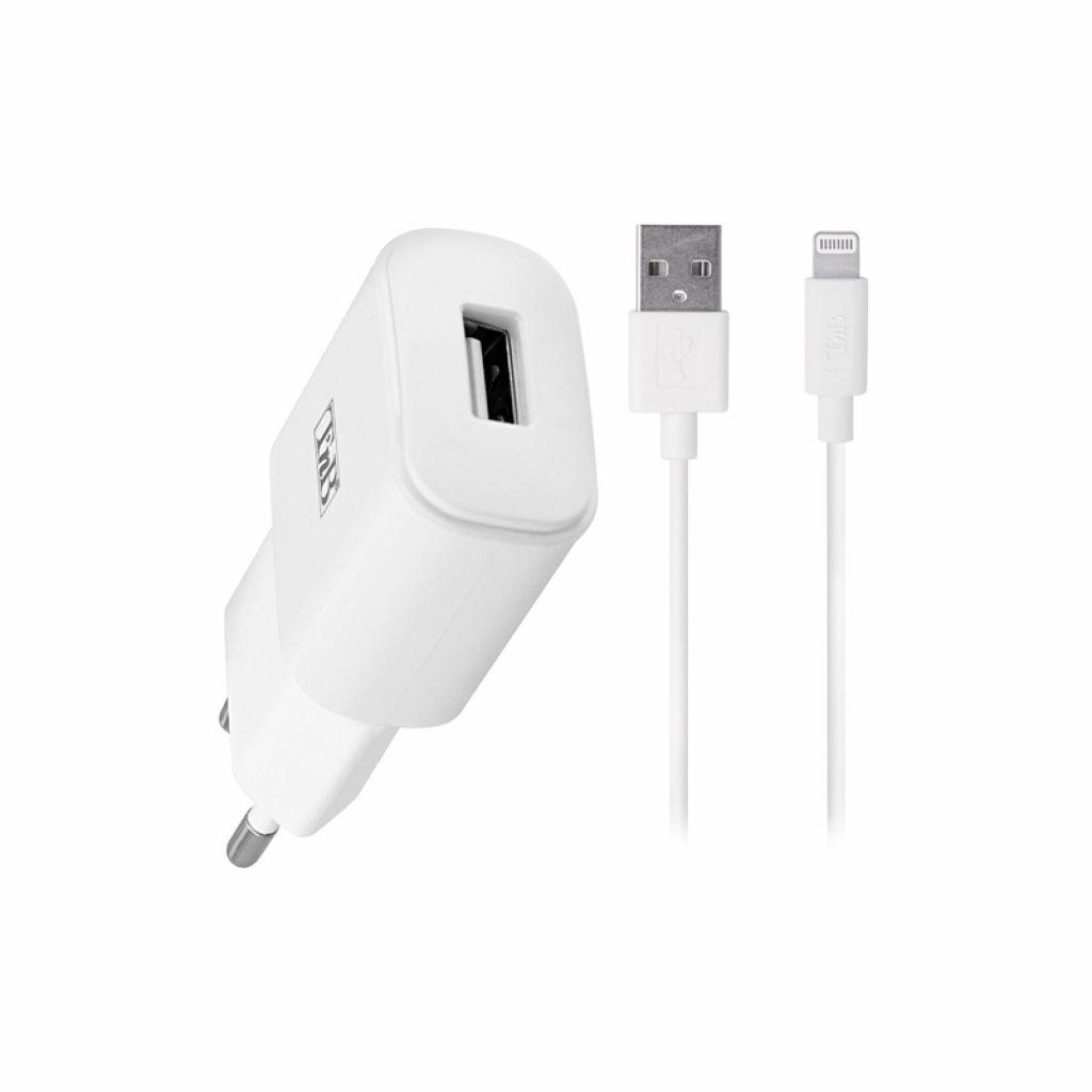 Зарядно за телефон TNB, 5 W, с Lightning кабел, бялона ниска цена с бърза доставка - BestPC.BG