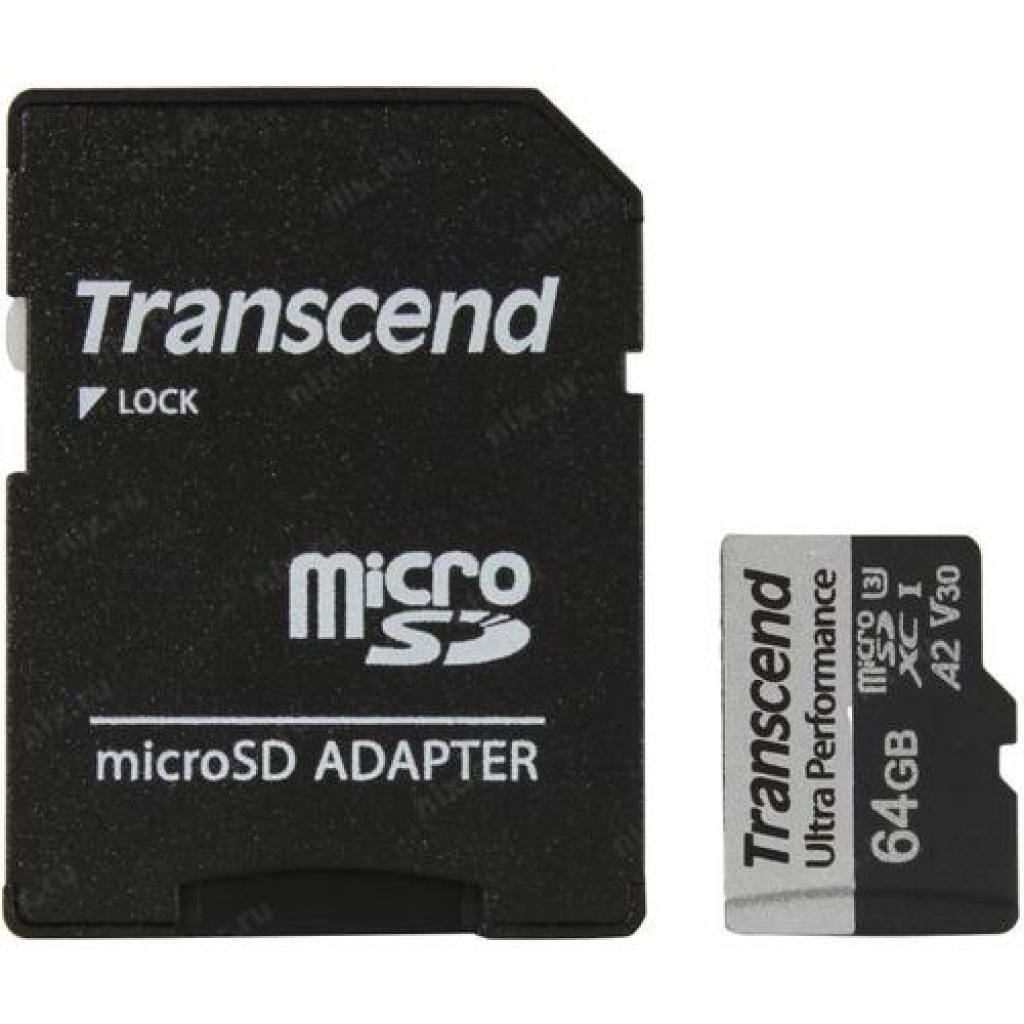 Transcend 64GB micro SD with adapter UHS-I U3 A2 Ultra Performanceна ниска цена с бърза доставка - BestPC.BG