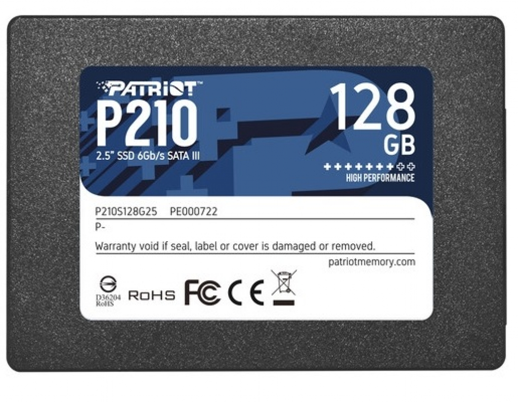 SSD SSD PATRIOT P210 128GB SATA3 2.5"на ниска цена с бърза доставка