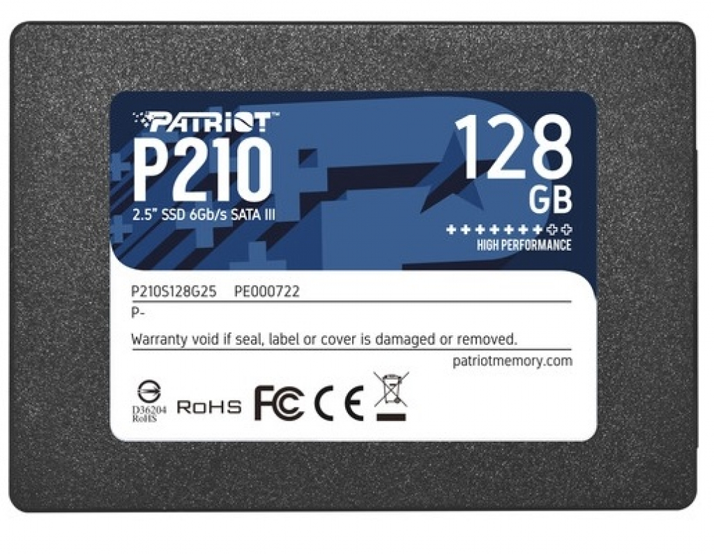SSD SSD PATRIOT P210 128GB SATA3 2.5"на ниска цена с бърза доставка - BestPC.BG