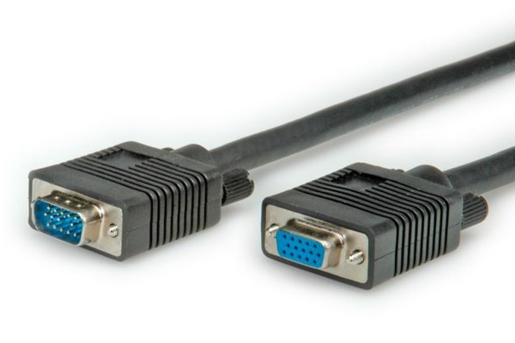 Кабел/адаптер VGA кабел HD15 M-F ROLINE с феритни накрайници 11.04.5356 6 метрана ниска цена с бърза доставка