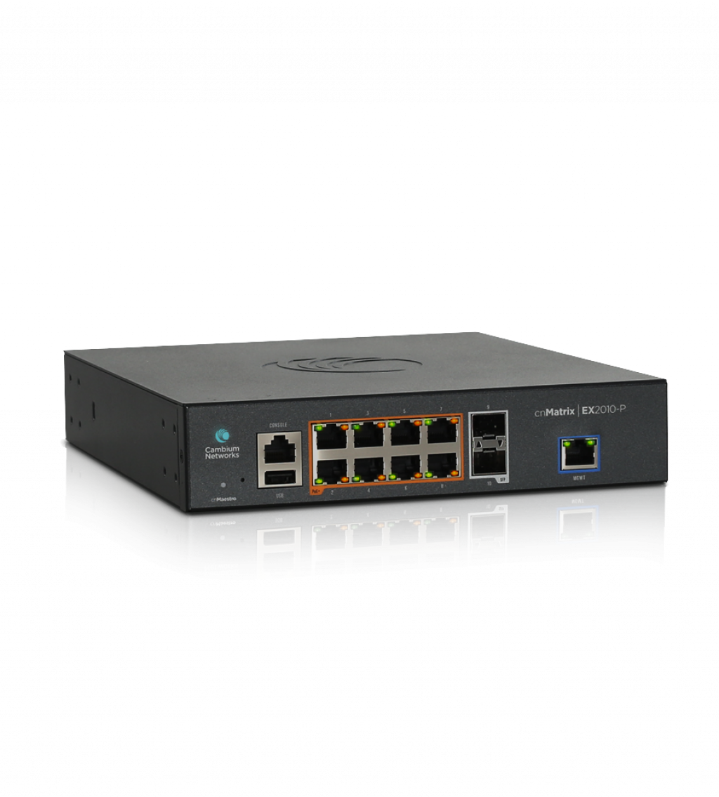 Комутатор/Суич 8-PoE портов комутатор Cambium Networks cnMatrix EX2010-P с 2 SFP портана ниска цена с бърза доставка - BestPC.BG
