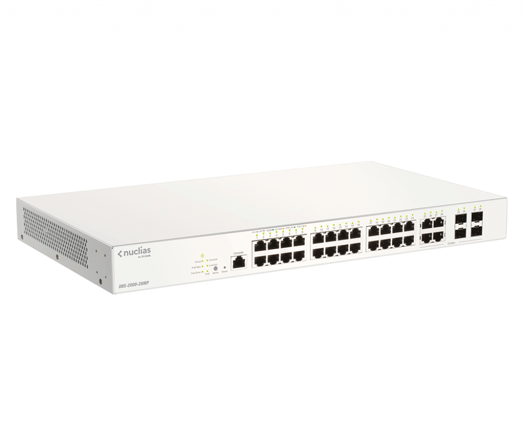 Комутатор/Суич D-Link 28-портов Nuclias Cloud-Managed PoE комутатор (370W PoE Budget)на ниска цена с бърза доставка - BestPC.BG