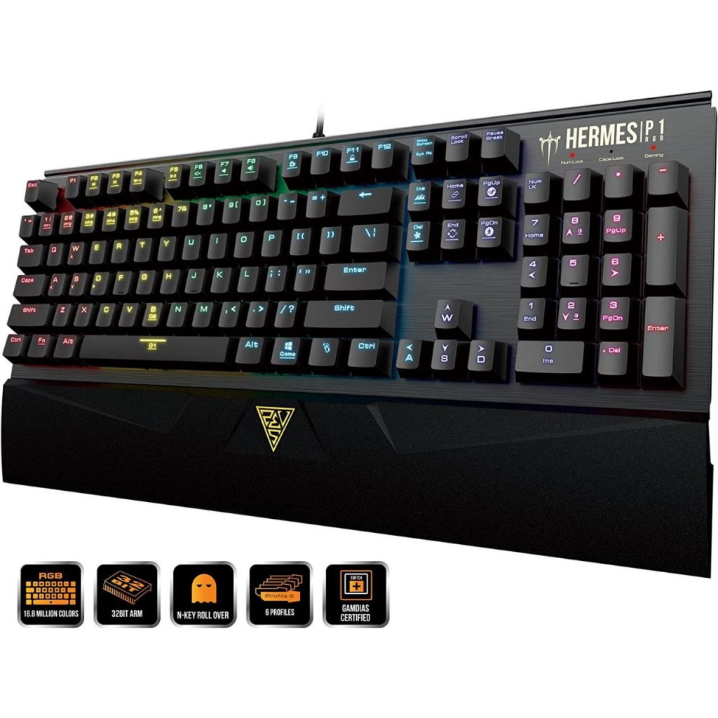 Клавиатура Механична RGB геймърска клавиатура Gamdias Hermes P1 HERMES-P1-BKна ниска цена с бърза доставка