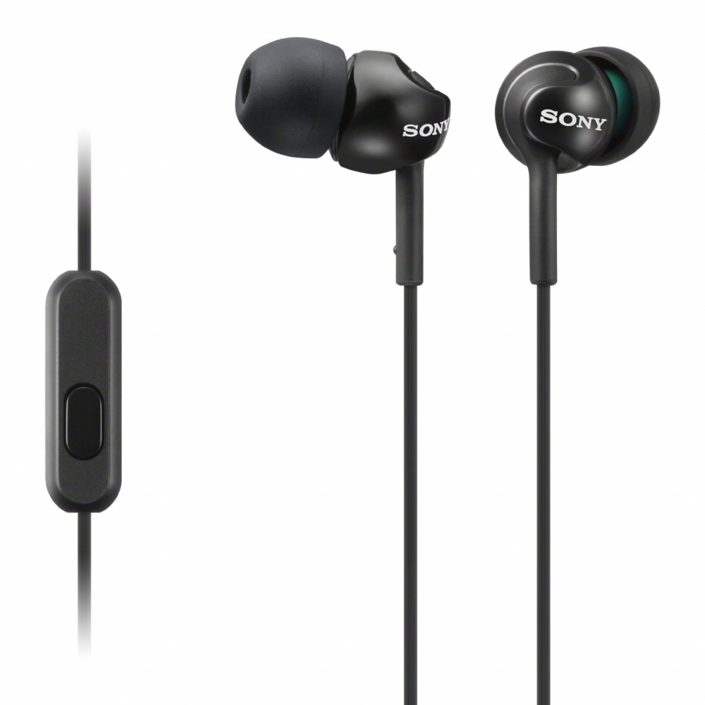 Слушалки Handsfree Sony MDR-EX110AP black MDREX110APB.CE7на ниска цена с бърза доставка - BestPC.BG