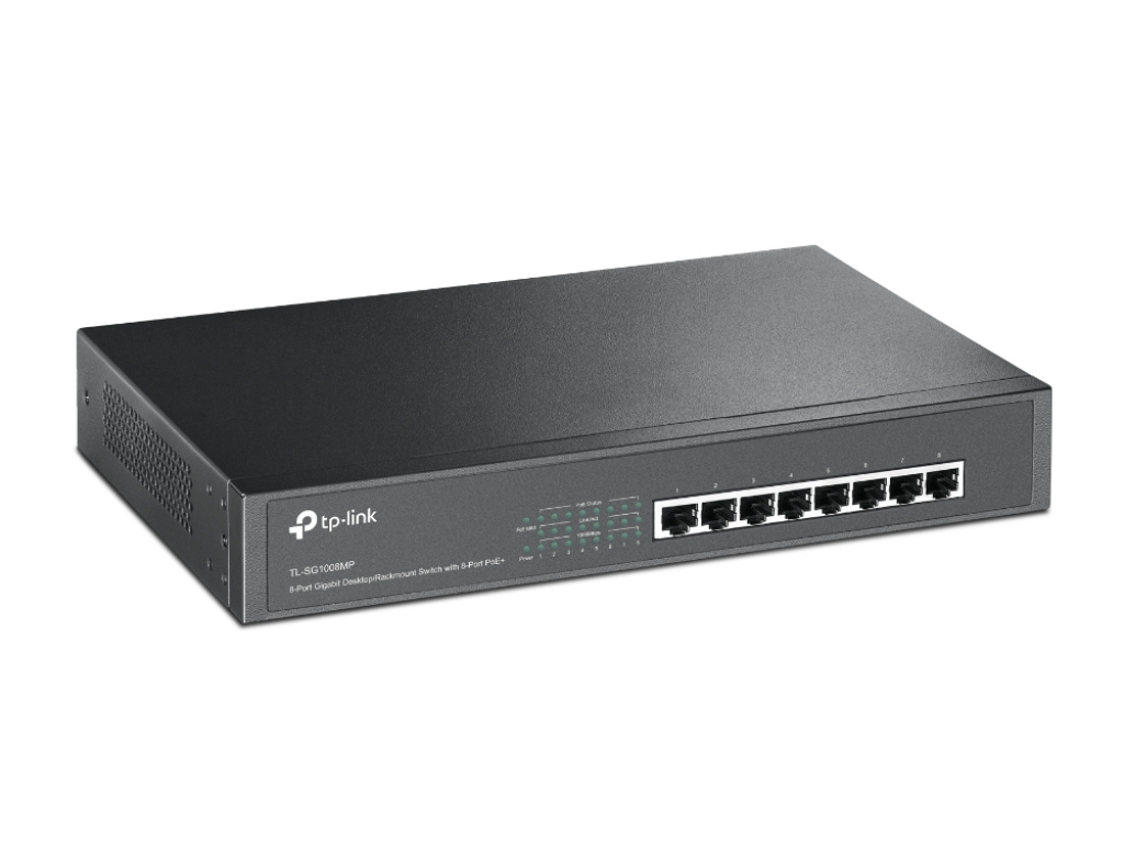 Комутатор/Суич 8-портов Gigabit PoE+ Desktop-Rackmount комутатор TP-Link TL-SG1008MPна ниска цена с бърза доставка