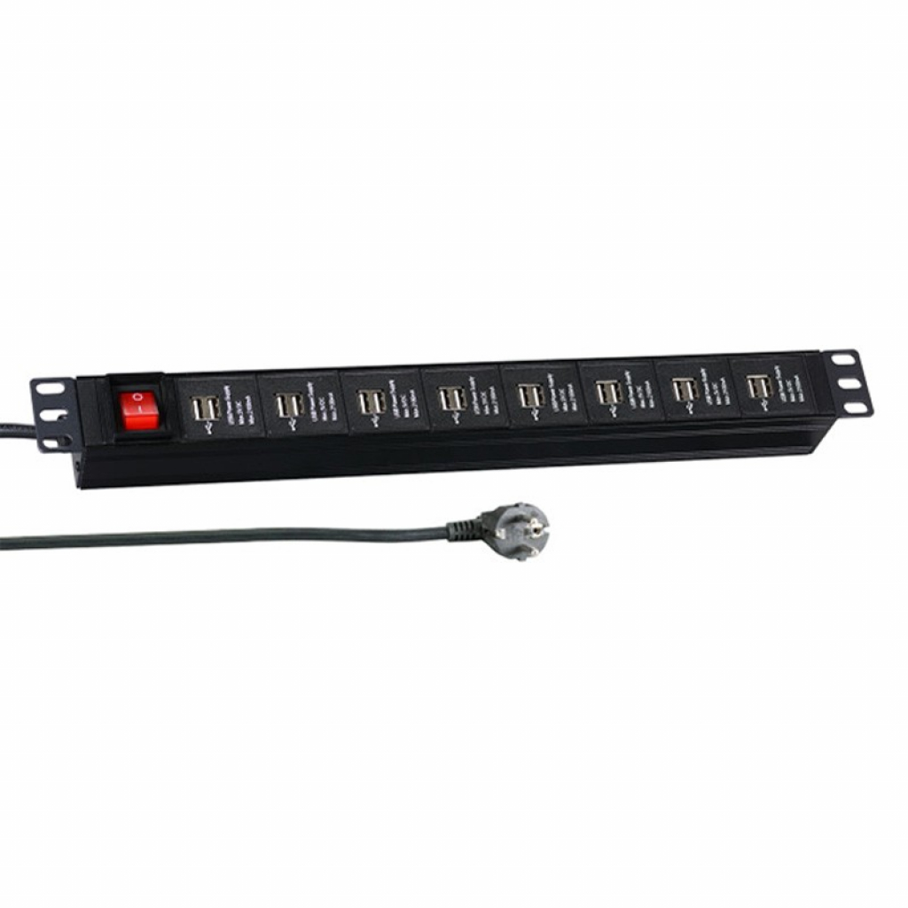 Контакт за шкаф 19" 1U разклонител за шкаф с 16 USB модула и превключвателна ниска цена с бърза доставка - BestPC.BG
