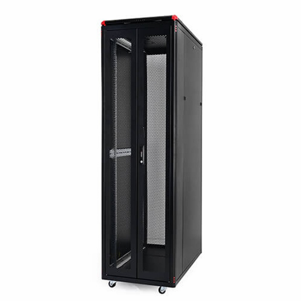 Шкаф за техника - Rack Мрежови шкаф 600x1000 с перфорирани врати, черен, Elegant PRO ELGP 42Uна ниска цена с бърза доставка
