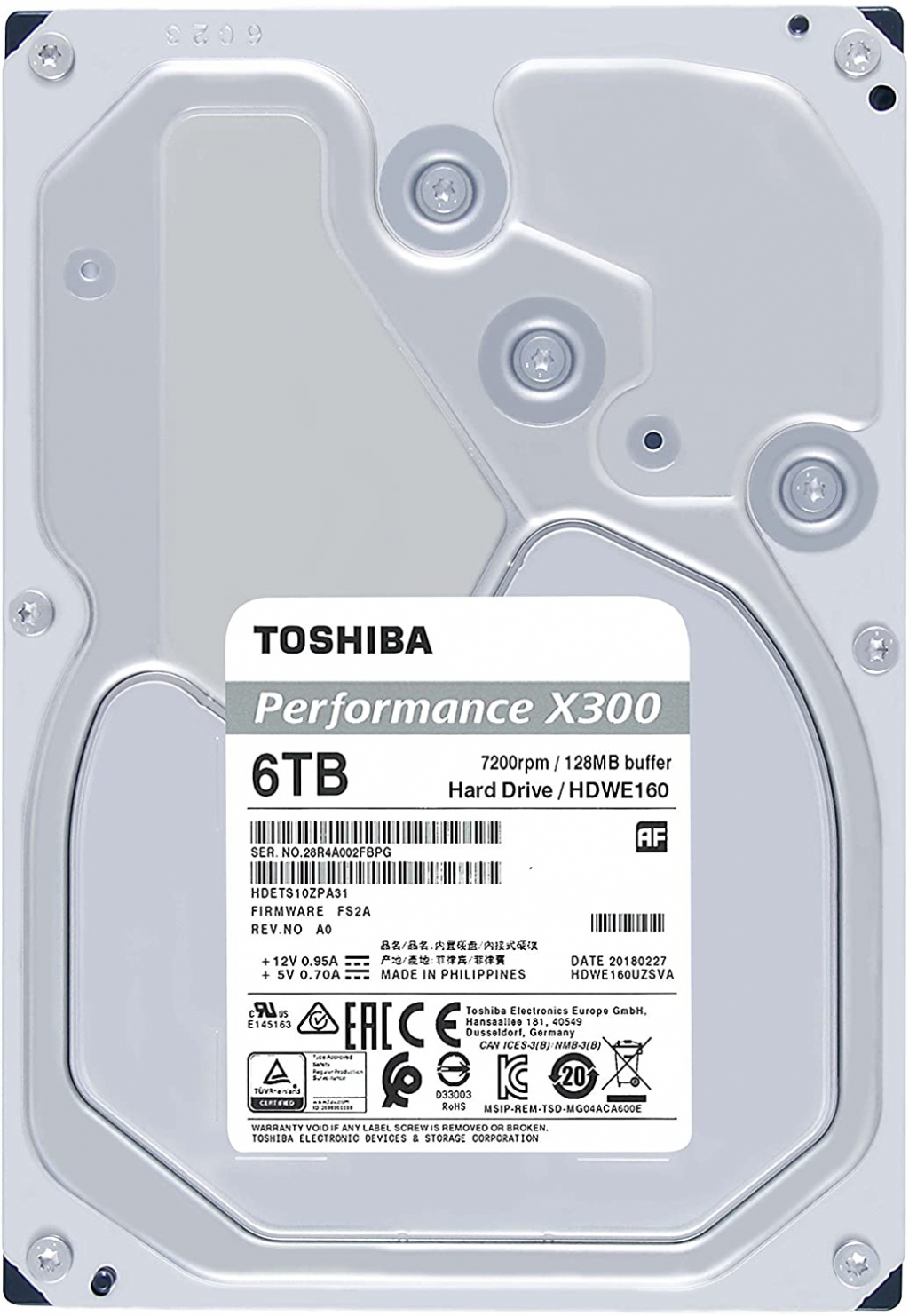 HDD вътрешен HDD Desktop Toshiba X300 (3.5'' 6TB, 7200RPM, 256MB, SATA 6Gb-s), bulkна ниска цена с бърза доставка - BestPC.BG