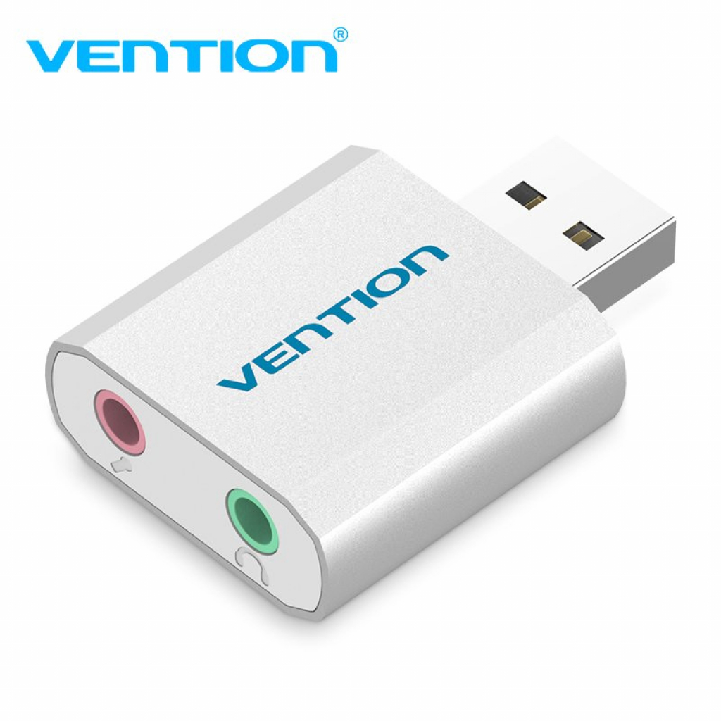Аудио карта Vention външна звукова карта USB Sound card - Headphones, Mic, Silver - VAB-S13на ниска цена с бърза доставка - BestPC.BG