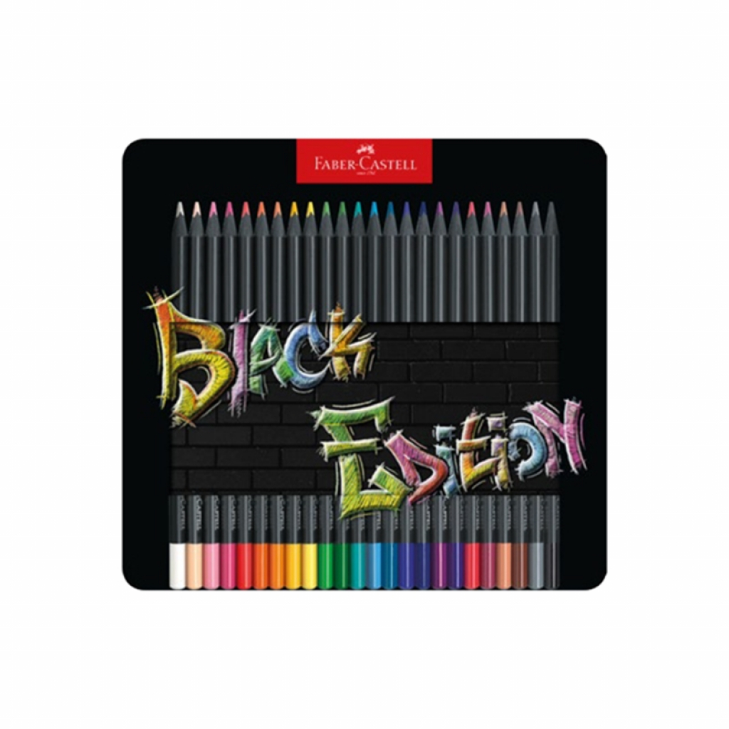 Faber-Castell Моливи Black Edition, 24 цвята, в метална кутияна ниска цена с бърза доставка - BestPC.BG