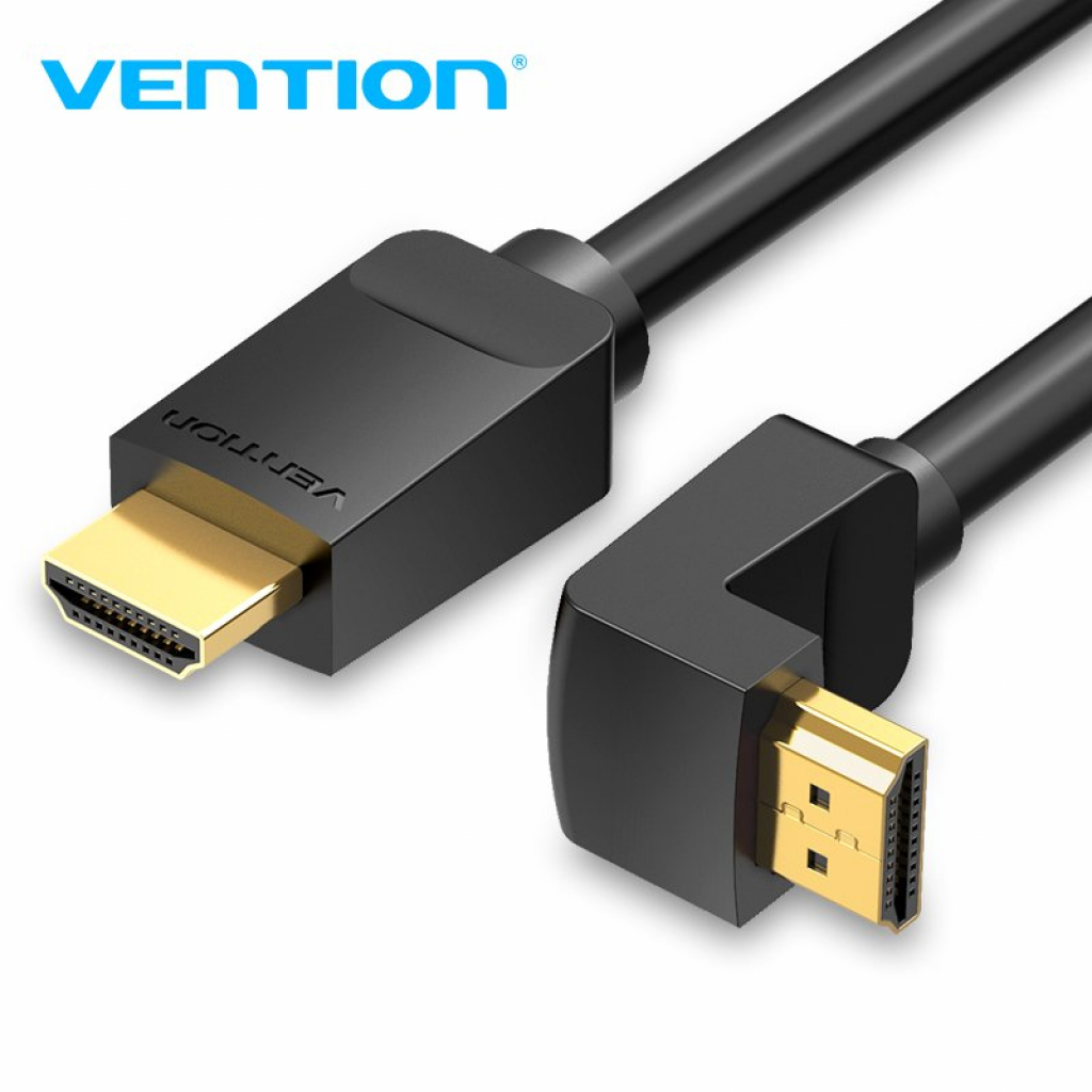 Vention Кабел HDMI Right Angle 270 Degree v2.0 M - M 4K-60Hz Gold - 1.5M Blackна ниска цена с бърза доставка - BestPC.BG