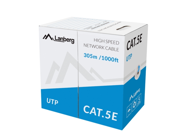 Инсталационен LAN кабел Lanberg Lan Cable UTP Cat.5e 305m Solid CCA Blueна ниска цена с бърза доставка - BestPC.BG