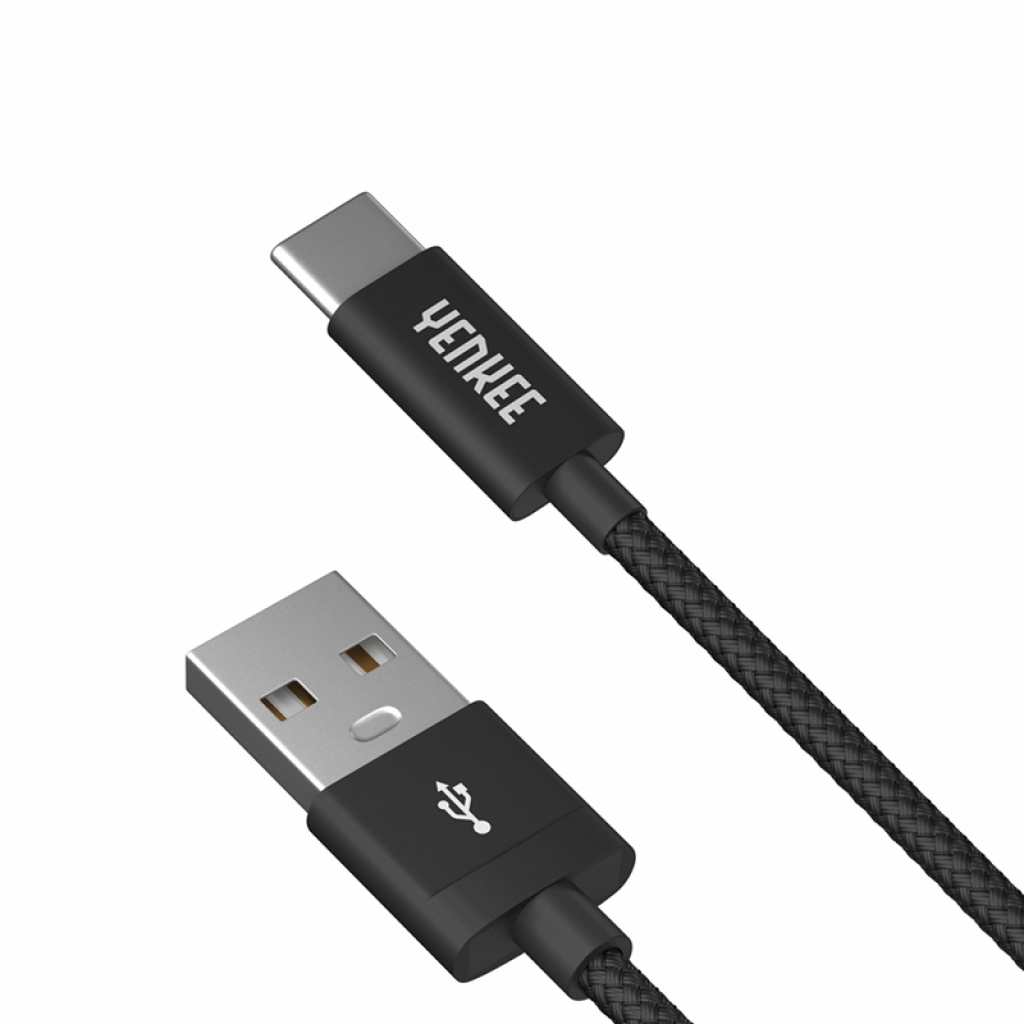 Yenkee Кабел 301 BK, USB-A Male към USB-C Male, 1 m, черенна ниска цена с бърза доставка - BestPC.BG
