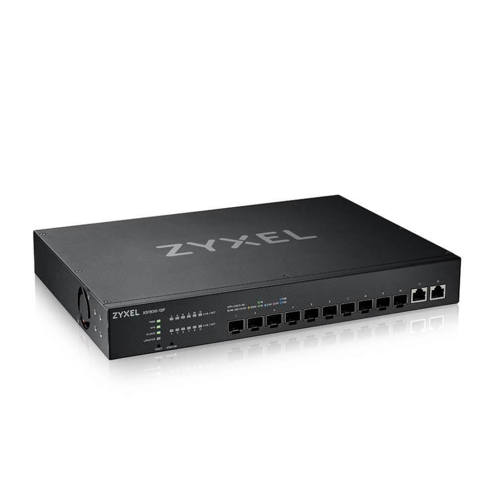 Комутатор/Суич Суич ZyXEL XS1930-12F 10-портов 10GbE SFP + 2x10Gb RJ-45 порта смарт управляемна ниска цена с бърза доставка - BestPC.BG